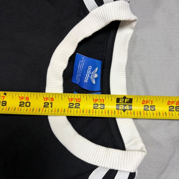 Adidas Originals Womens Long Sleeve Trefoil T-Shirt Black White BK5873 Small - Picture 9 of 10